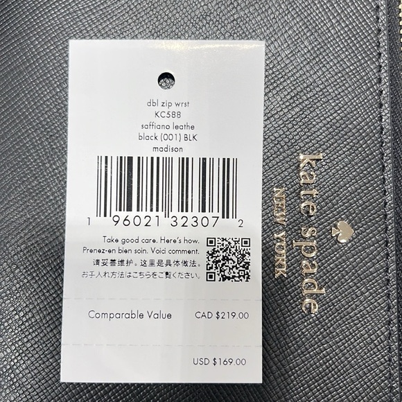 Kate Spade Madison Double Zip Wristlet Wallet Phone Case 
Black 
NWT - Picture 16 of 16